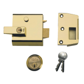 2546 - YALE No.1 Auto Deadlocking Nightlatch 60mm Brasslux c/w Polished Brass cylinder