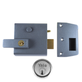 2553 - YALE No.1 Auto Deadlocking Nightlatch 60mm Dull Metal Grey c/w Satin Chrome cylinder