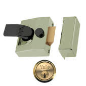 2635 - YALE 85 Deadlocking Nightlatch 40mm Brasslux c/w Polished Brass cylinder