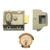 2649 - YALE 706 Non-Deadlocking Traditional Nightlatch 40mm Nickel Bronze Enamelled c/w Polished Brass cylinder