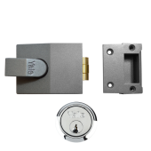 2657 - YALE 81 Rollerbolt Nightlatch 60mm Dull Metal Grey c/w Satin Chrome cylinder