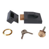 2658 - YALE 82 Deadbolt Nightlatch 60mm Dull Metal Grey c/w Polished Brass cylinder