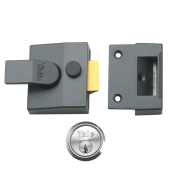 310 - YALE 85 Deadlocking Nightlatch 40mm Dull Metal Grey c/w Satin Chrome cylinder