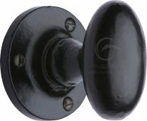FB4555 M.Marcus Black Iron Rustic Mortice Knob on Rose Knowle Design