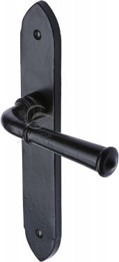 Click Here To Enlarge This Photo Of FB4710 M.Marcus Black Iron Rustic Door Handle Lever Latch Hadley Design