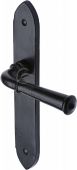 FB4710 M.Marcus Black Iron Rustic Door Handle Lever Latch Hadley Design