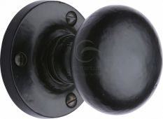 FB4975 M.Marcus Black Iron Rustic Mortice Knob on Rose Alveley Design