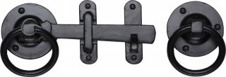 FB541 M.Marcus Black Iron Rustic Ring Handle Gate Latch