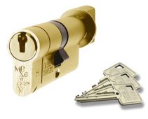 CYX7133545PB - Carlisle Brass Eurospec MPX6 1* British Standard 6 Pin Euro Profile Cylinder & Turn 80mm (35/45T) Polished Brass