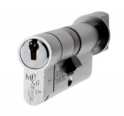 Click Here To Enlarge This Photo Of CYX71380SC - Carlisle Brass Eurospec MPX6 1* British Standard 6 Pin Euro Profile Cylinder & Turn 80mm (40/40T) Satin Chrome