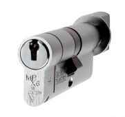 CYX71380SC - Carlisle Brass Eurospec MPX6 1* British Standard 6 Pin Euro Profile Cylinder & Turn 80mm (40/40T) Satin Chrome