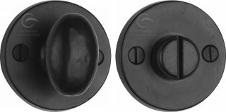 FB555 M.Marcus Black Iron Rustic Round Thumbturn & Emergency Release For Bathroom & Bedroom Doors