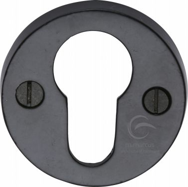 Click Here To Enlarge This Photo Of FB556 M.Marcus Black Iron Rustic Euro Profile Cylinder Escutcheon