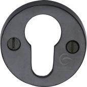 FB556 M.Marcus Black Iron Rustic Euro Profile Cylinder Escutcheon