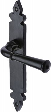Click Here To Enlarge This Photo Of FB5810 M.Marcus Black Iron Rustic Door Handle Lever Latch Ludlow Design