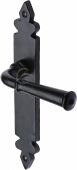 FB5810 M.Marcus Black Iron Rustic Door Handle Lever Latch Ludlow Design