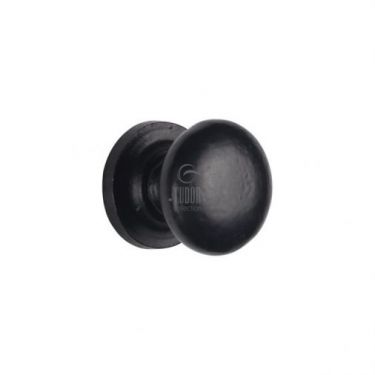 Click Here To Enlarge This Photo Of FB613 25 M.Marcus Black Iron Rustic Cabinet Knob on Plate Round Design 25mm