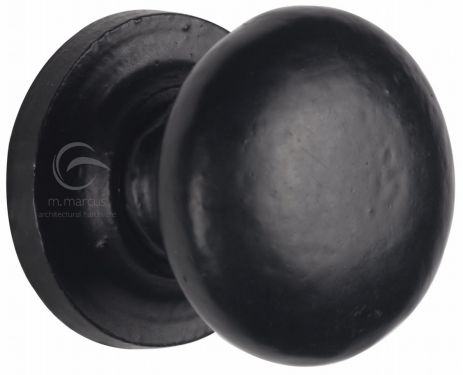Click Here To Enlarge This Photo Of FB613 32 M.Marcus Black Iron Rustic Cabinet Knob on Plate Round Design 32mm