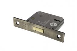 Atlantic - ALKDEAD3LK25AB 3 Lever Key Mortice Deadlock [CE] 2.5" - Antique Brass