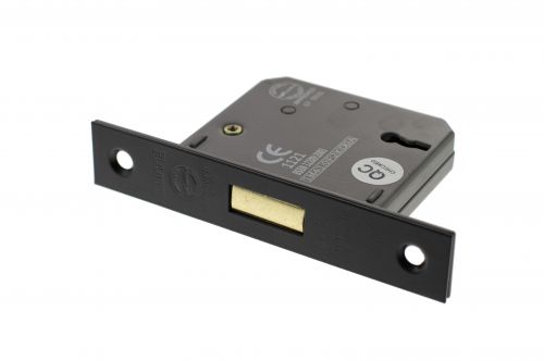 Click Here To Enlarge This Photo Of Atlantic - ALKDEAD3LK25MB 3 Lever Key Mortice Deadlock [CE] 2.5" - Matt Black