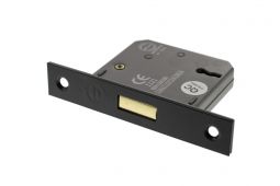 Atlantic - ALKDEAD3LK25MB 3 Lever Key Mortice Deadlock [CE] 2.5" - Matt Black