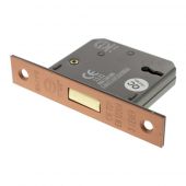 Atlantic - ALKDEAD3LK25USC 3 Lever Key Mortice Deadlock [CE] 2.5" - Urban Satin Copper