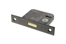 Atlantic - ALKDEAD3LK3BN 3 Lever Key Mortice Deadlock [CE] 3" - Black Nickel