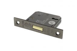 Atlantic - ALKDEAD3LK3DS 3 Lever Key Mortice Deadlock [CE] 3" - Distressed Silver