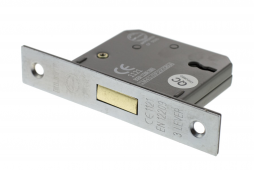 Atlantic - ALKDEAD3LK3SC 3 Lever Key Mortice Deadlock [CE] 3" - Satin Chrome