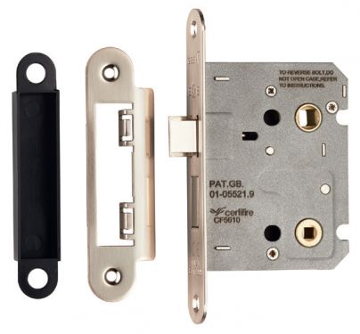Click Here To Enlarge This Photo Of BAE5030SN/R - Carlisle Brass Eurospec Easi-T Bathroom Lock 3" Residential (Radius) Satin Nickel