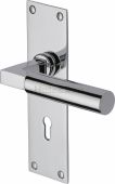 BAU7300-PC Heritage Brass Door Handle Lever Lock Bauhaus Design Polished Chrome Finish