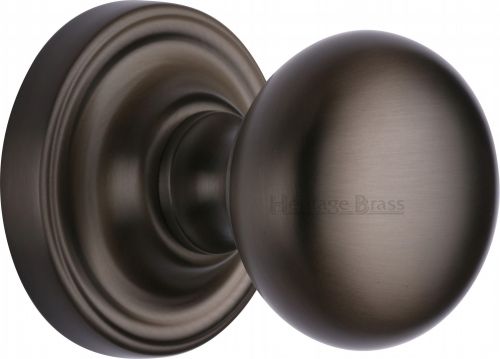 Click Here To Enlarge This Photo Of HAM8361-MB Heritage Brass Mortice Knob on Rose Hampstead Design Matt Bronze Finish