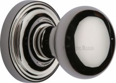 HAM8361-PNF Heritage Brass Mortice Knob on Rose Hampstead Design Polished Nickel Finish