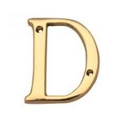 ND - Carlisle Brass Letter Face Fix (D) 53mm Polished Brass
