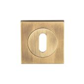 SZM003SQAB - Carlisle Brass Serozzetta Square Standard Key Escutcheon (Concealed Fix) Antique Brass