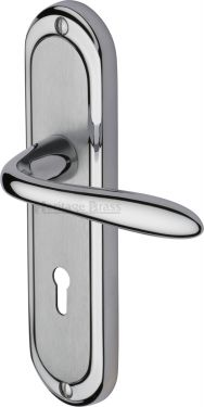 Click Here To Enlarge This Photo Of HEN1200-AP Heritage Brass Door Handle Lever Lock Henley Design Apollo Finish
