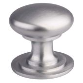 M47BSC - Carlisle Brass Fingertip Design Victorian Knob 32mm Satin Chrome