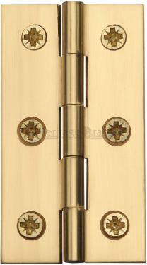 Click Here To Enlarge This Photo Of HG99-120-PB Heritage Brass Hinge Brass 2 ½" x 1 ⅜" Polished Brass Finish