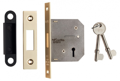 Click Here To Enlarge This Photo Of LDE5325EB - Carlisle Brass Eurospec 3 Lever Contract Deadlock 64mm Electro Brass