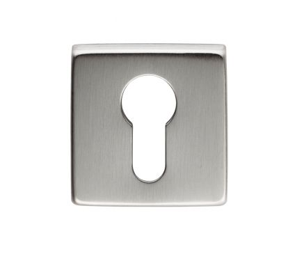Click Here To Enlarge This Photo Of QE001SC - Carlisle Brass Manital Square Euro Profile Escutcheon Satin Chrome