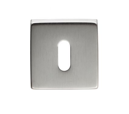 Click Here To Enlarge This Photo Of QE003SC - Carlisle Brass Manital Square Standard Key Escutcheon Satin Chrome