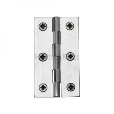 Click Here To Enlarge This Photo Of HG99-120-SC Heritage Brass Hinge Brass 2 ½" x 1 ⅜" Satin Chrome Finish
