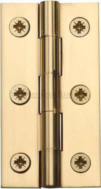 Click Here To Enlarge This Photo Of HG99-125-PB Heritage Brass Hinge Brass 3" x 1 ⅝" Polished Brass Finish