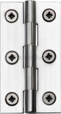 Click Here To Enlarge This Photo Of HG99-125-SC Heritage Brass Hinge Brass 3" x 1 ⅝" Satin Chrome Finish