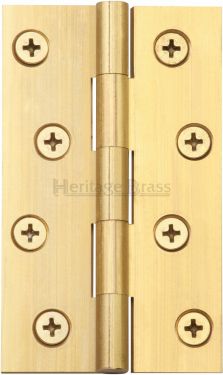 Click Here To Enlarge This Photo Of HG99-130-NB Heritage Brass Hinge Brass 4" x 2 ⅜" Natural Brass Finish