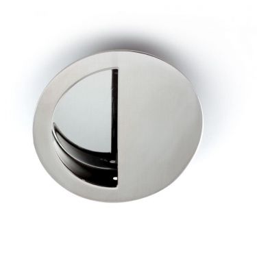Click Here To Enlarge This Photo Of FPH1004SSS - Carlisle Brass Eurospec Circular Flush Pull 89mm Dia.(Semi Circular Inset) Satin Stainless Steel