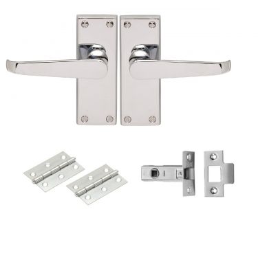 Click Here To Enlarge This Photo Of GK2002CP/INTB - Carlisle Brass Contract Victorian Straight Latch Pack - Polished Chrome