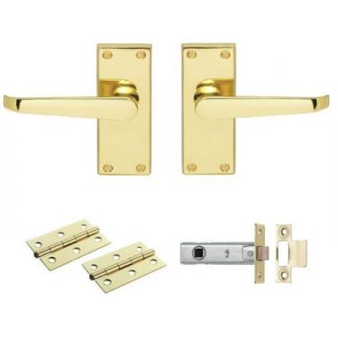 Click Here To Enlarge This Photo Of GK2002EB/INTB - Carlisle Brass Contract Victorian Straight Latch Pack - Electro Brass