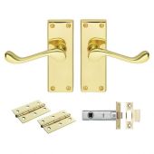 GK002EB/INTB - Carlisle Brass Contract Victorian Scroll Latch Pack - Electro Brass