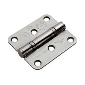 HIN13225/11BSS/R - Carlisle Brass Eurospec 76mm x 67mm x 2.5mm Grade 11 Ball Bearing Hinges (Radius) Polished Stainless Steel